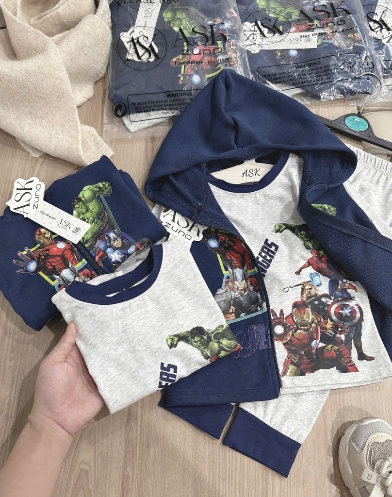 BỘ DÀI COTTON ÁO KHOÁC CHÂN CUA SIÊU NHÂN BÉ TRAI