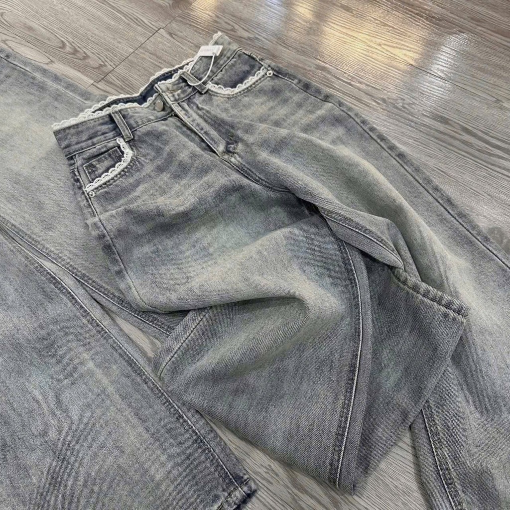 QUẦN JEAN NỮ SUÔNG VIỀN REN