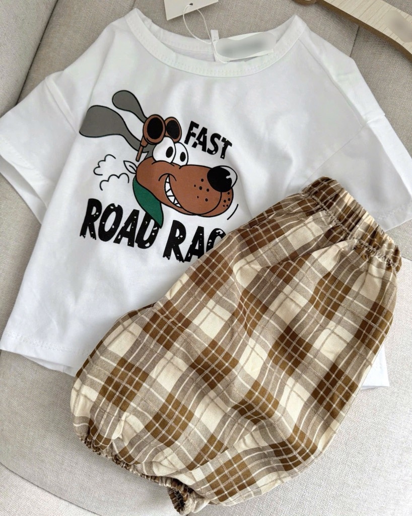 SET ÁO COTTON QUẦN ĐŨI FAST ROAD RACE CHO BÉ