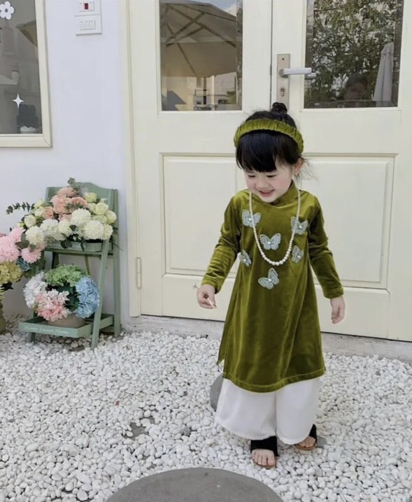 ÁO DÀI NHUNG KID XẢ