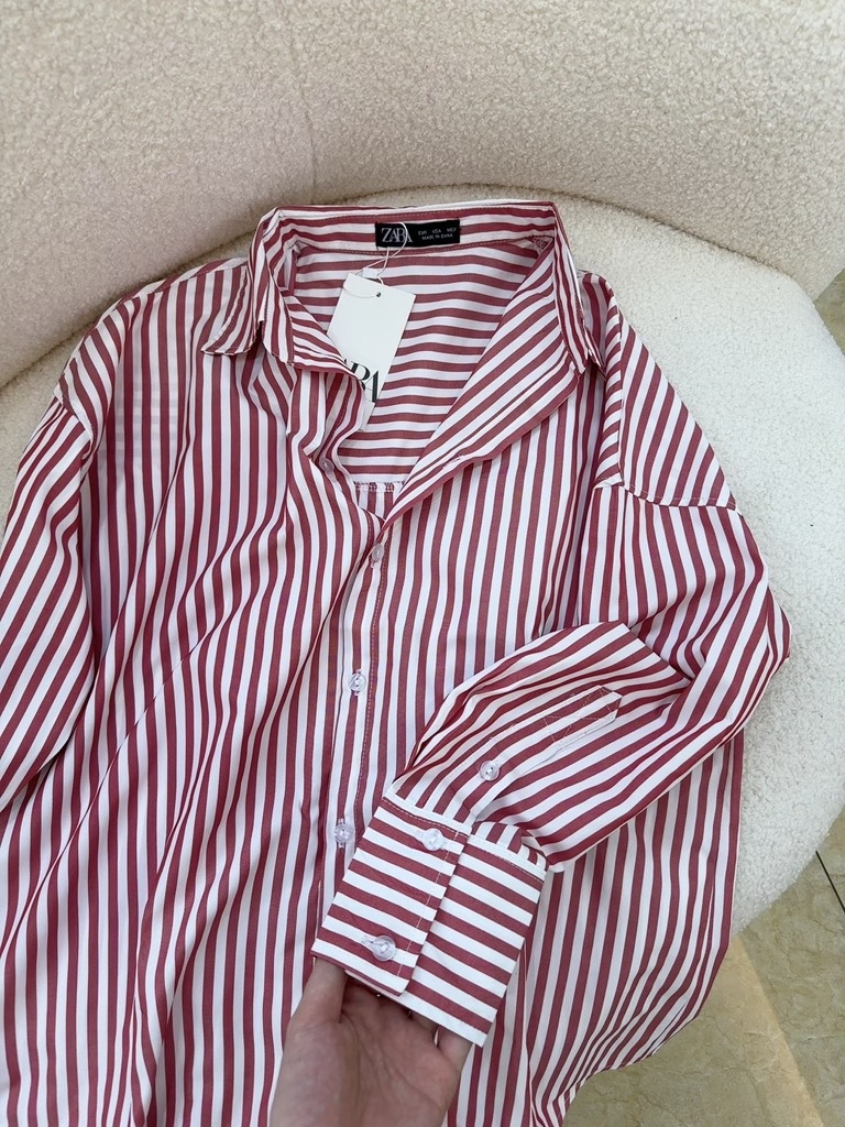 ÁO SƠ MI KẺ ĐỎ Z.R DÀI TAY NỮ SẴN(SALE 55k)