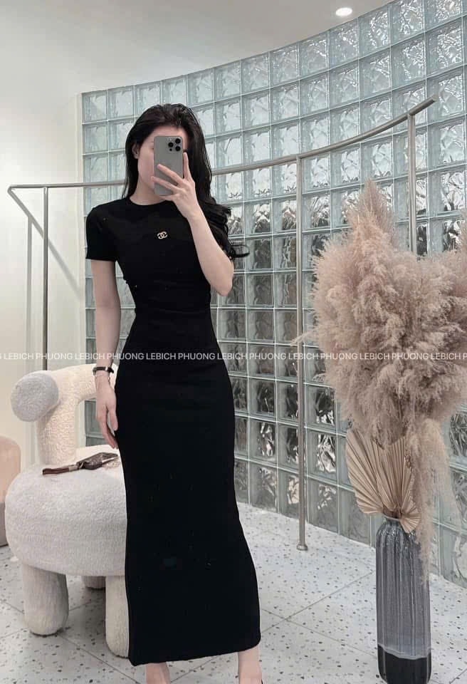 VÁY ZIP DÁNG DÀI 2 MÀU ĐỎ ĐEN NỮ SẴN (SALE 95k)