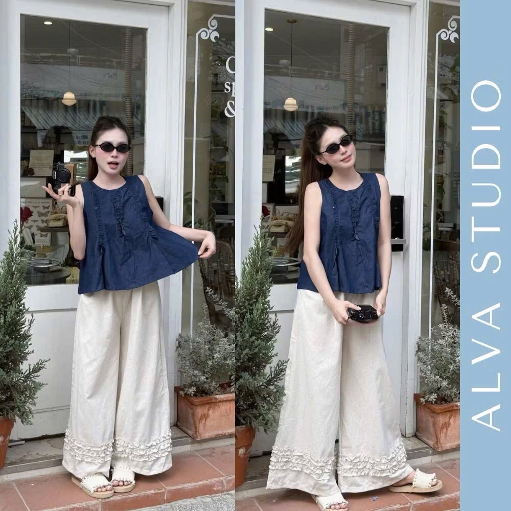 SET ÁO BÒ MIX QUẦN BE NỮ SẴN