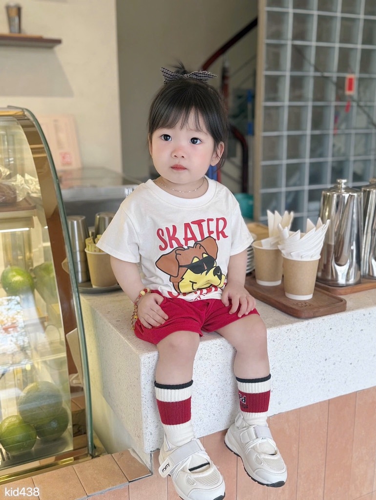 SET BÉ SNATER QUẦN ĐỎ BÉ TRAI BÉ GÁI SẴN (SALE 85k)