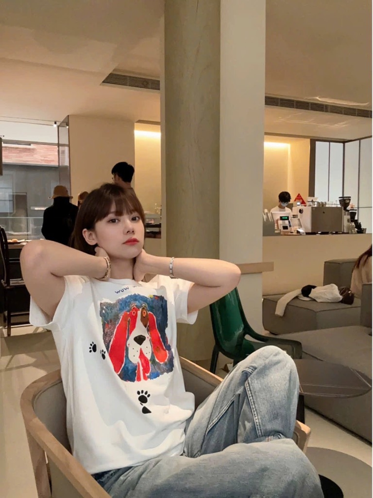 ÁO PHÔNG Z.R CHÓ ĐỎ CỘC TAY NỮ SẴN