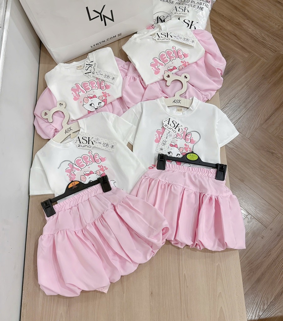 SET VÁY BÍ MÈO BÉ GÁI ( xả 35k)