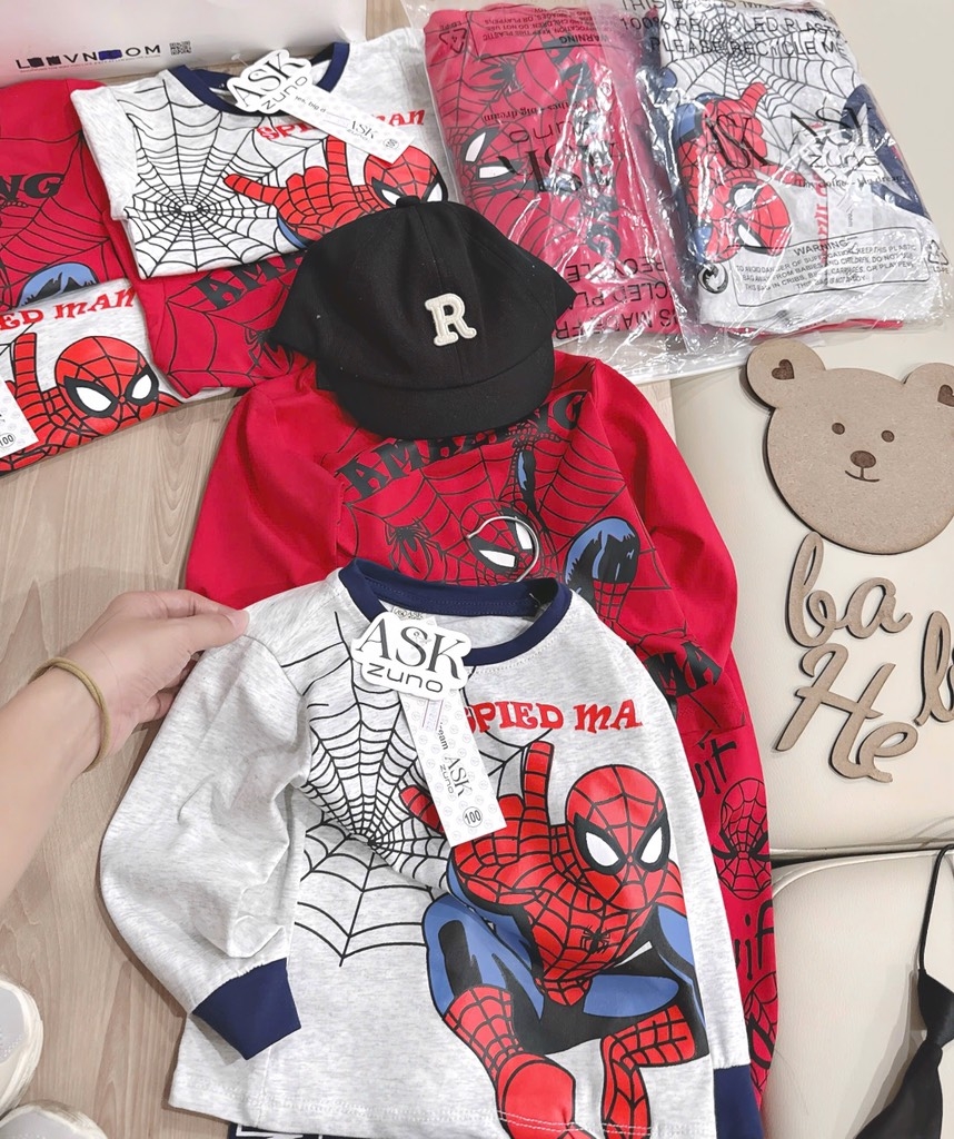 SET 2 BỘ DÀI TAY NGƯỜI NHỆN BÉ TRAI (LOAD LẠI GIÁ)