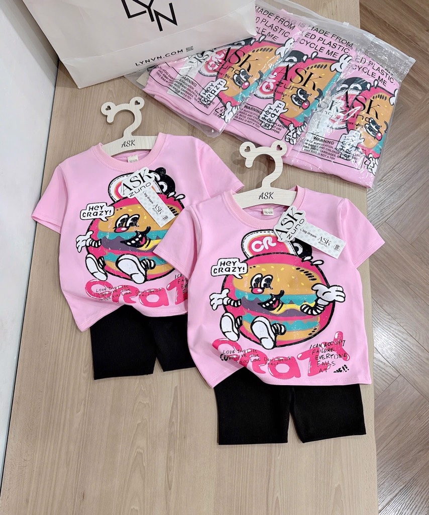 SET ÁO CRAZY QUẦN LEGGING CHO BÉ GÁI