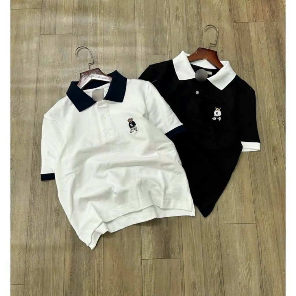 ÁO POLO NỮ CỔ BẺ THÊU GẤU SẴN