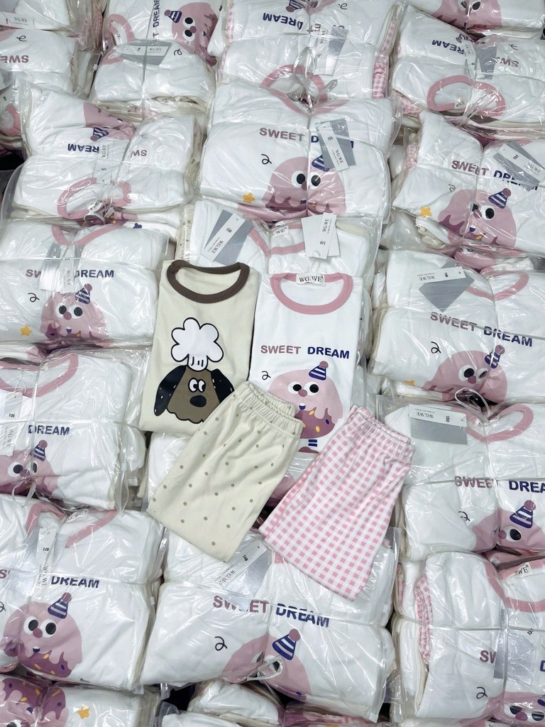 SET 2 BỘ DÀI NỈ LÔNG HỒNG BÉ GÁI