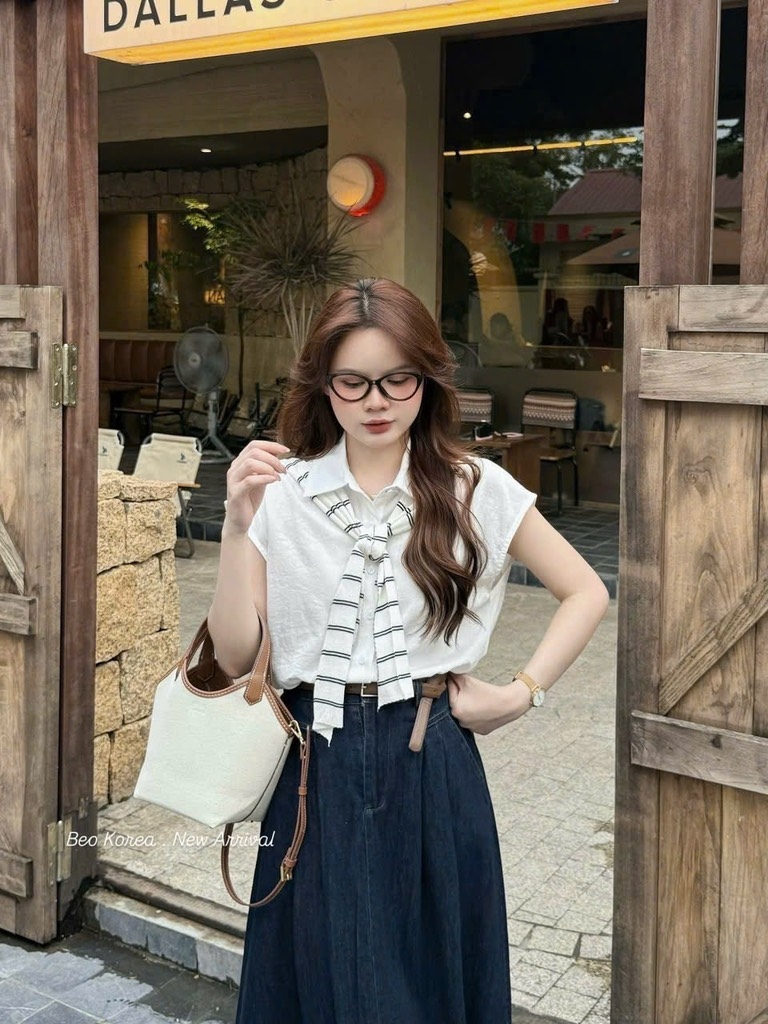 SET ÁO CHÂN VÁY XOÈ KÈM KHĂN NỮ