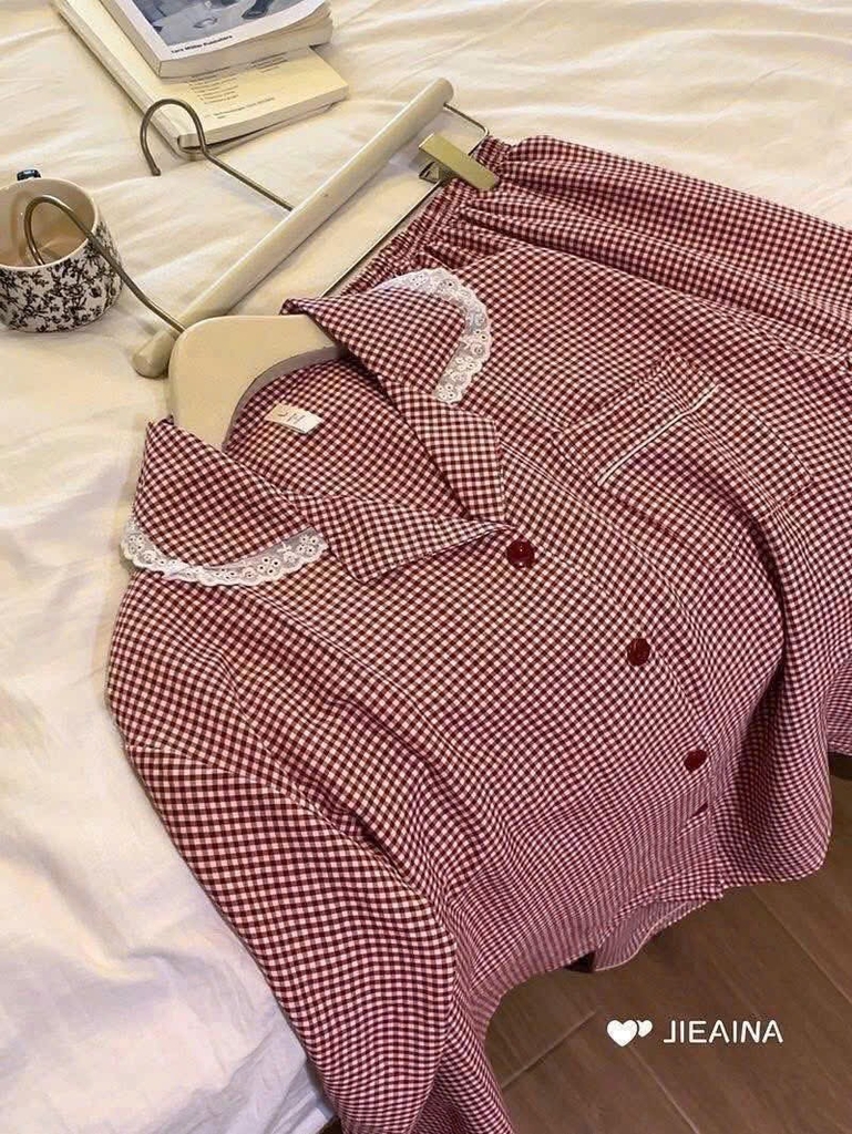 SET BỘ PIJAMA KẺ 3 MÀU NỮ