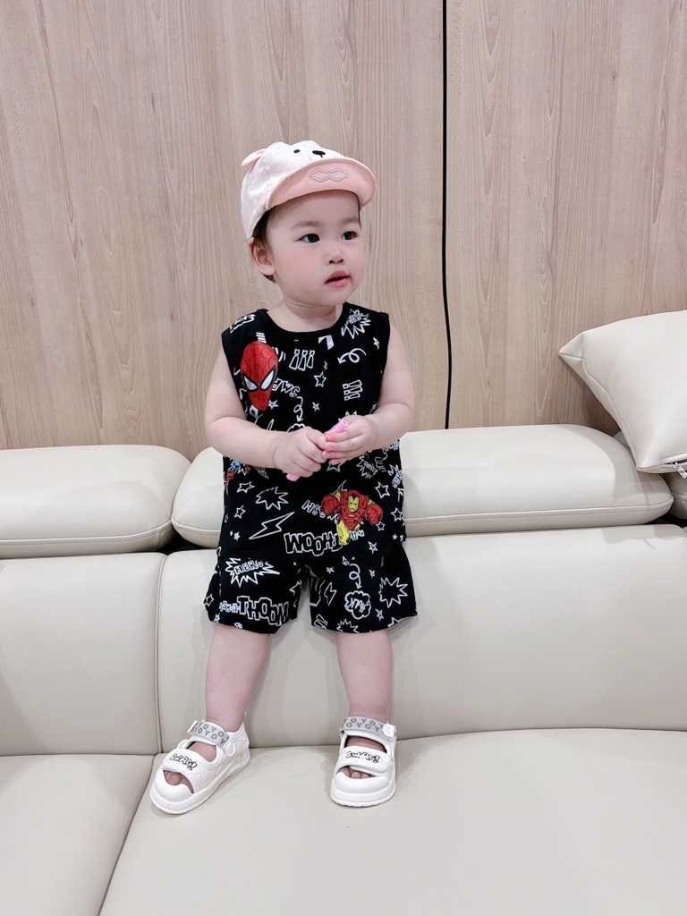 SET 2 BỘ BA LỖ NGƯỜI NHỆN ĐEN ĐỎ BÉ TRAI SẴN (xả 80k)