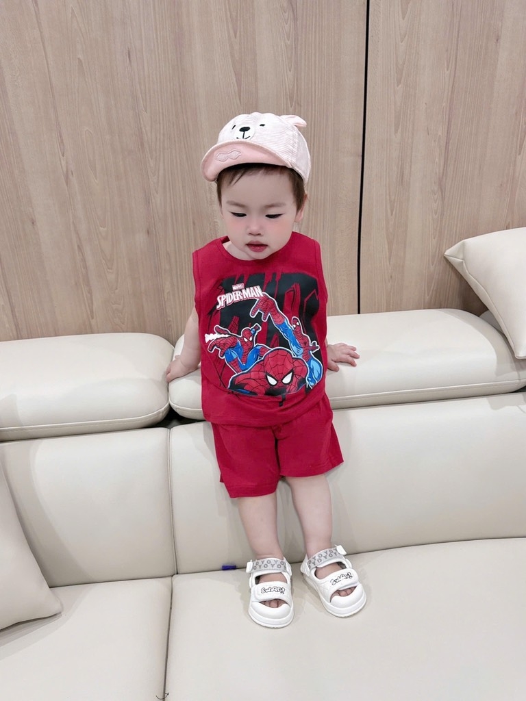 SET 2 BỘ BA LỖ NGƯỜI NHỆN ĐEN ĐỎ BÉ TRAI SẴN (xả 80k)