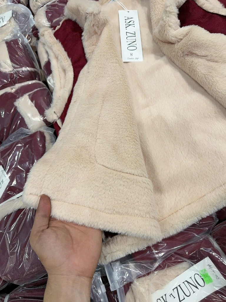 ÁO GILE DA LỘN LÓT LÔNG – MÀU ĐỎ RƯỢU NỮ THU ĐÔNG SẴN