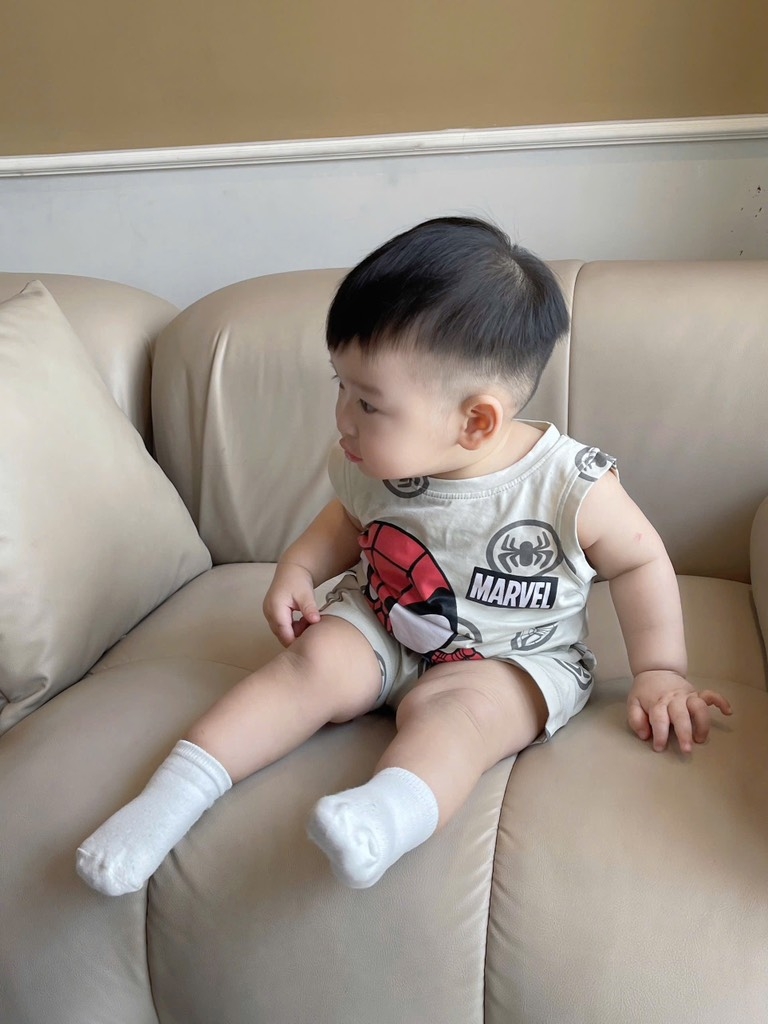 SÉT 2 BỘ BA LỖ COTTON NGƯỜI NHỆN MARVEL TONE GHI BÉ TRAI( SALE 95k)
