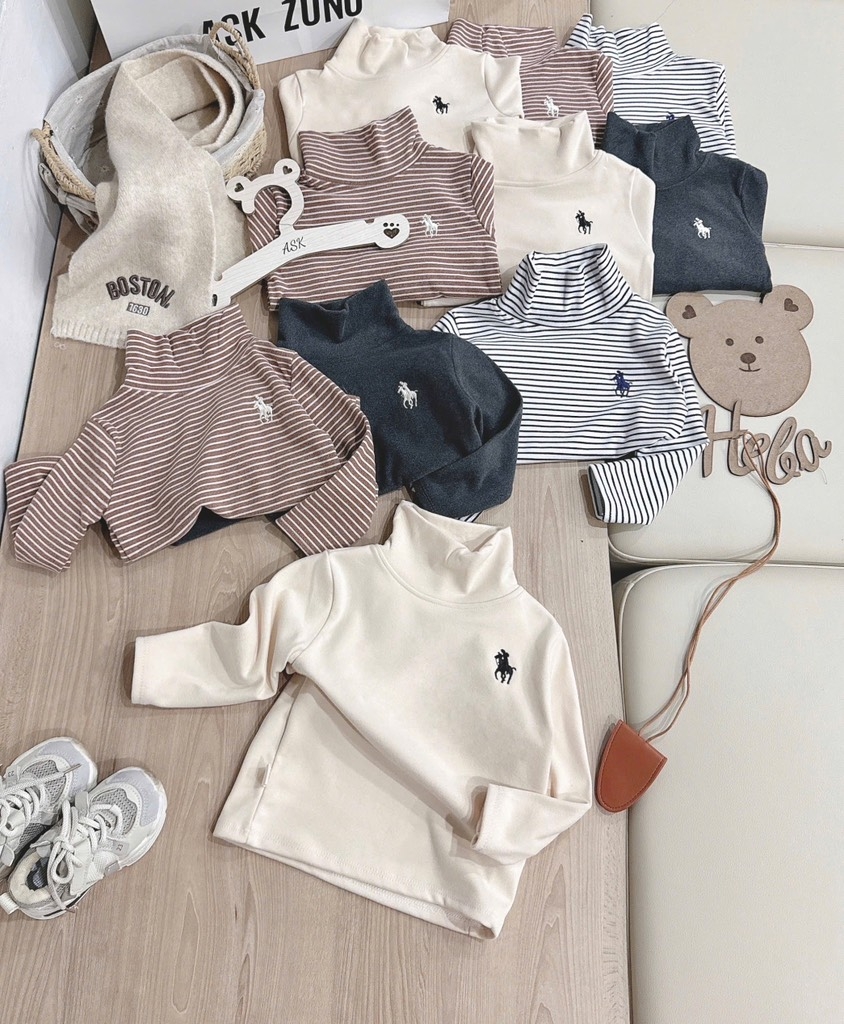 SET 4 ÁO GIỮ NHIỆT CỔ LỌ DÀI TAY BÉ TRAI