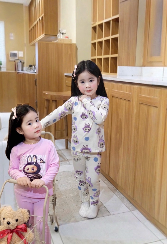 SET 2 BỘ COTTON LABUBUTHU ĐÔNG  BÉ GÁI (sale 79k)