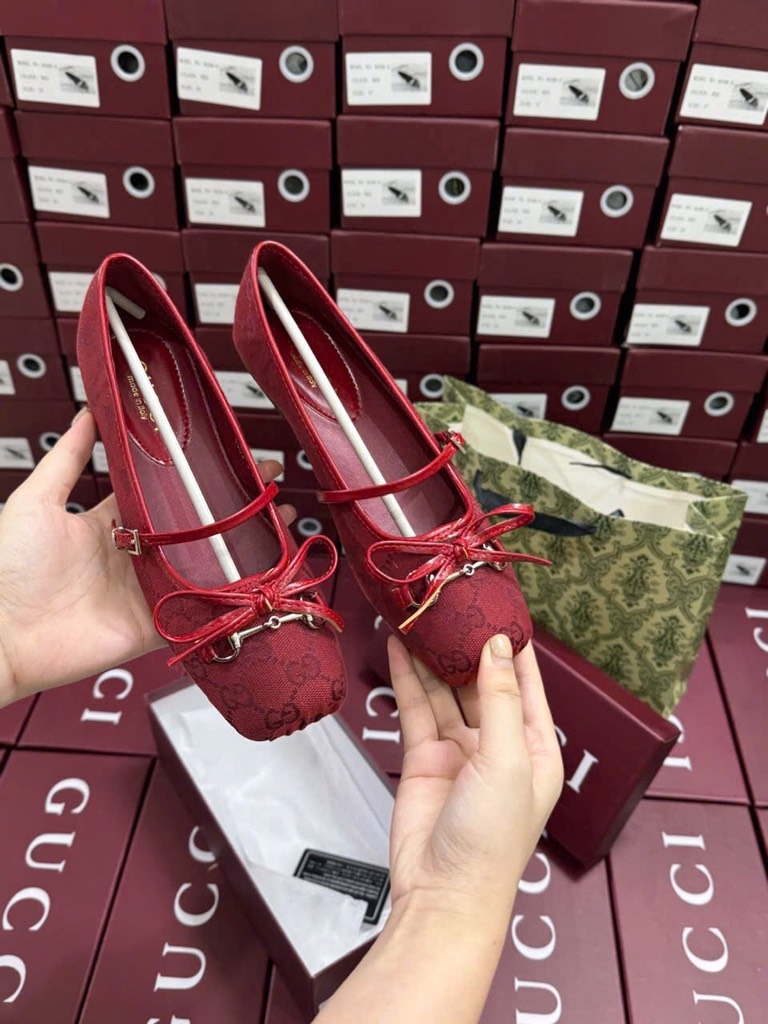 GIÀY DÉP - GIÀY GUCCI ĐỎ BÚP BÊ