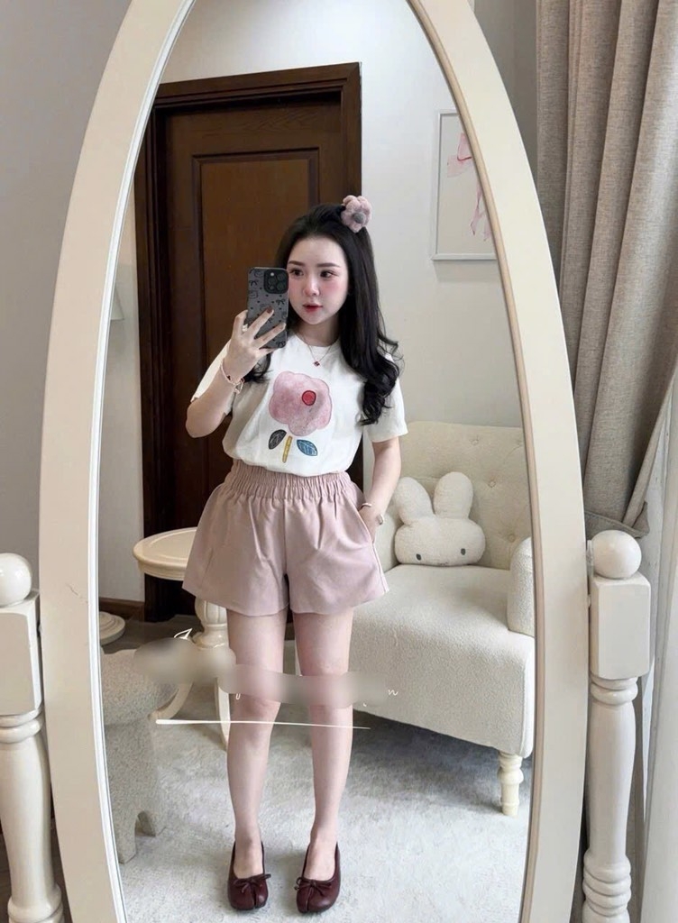 SET BỘ ÁO CỘC HOA QUẦN ĐÙI NỮ SẴN