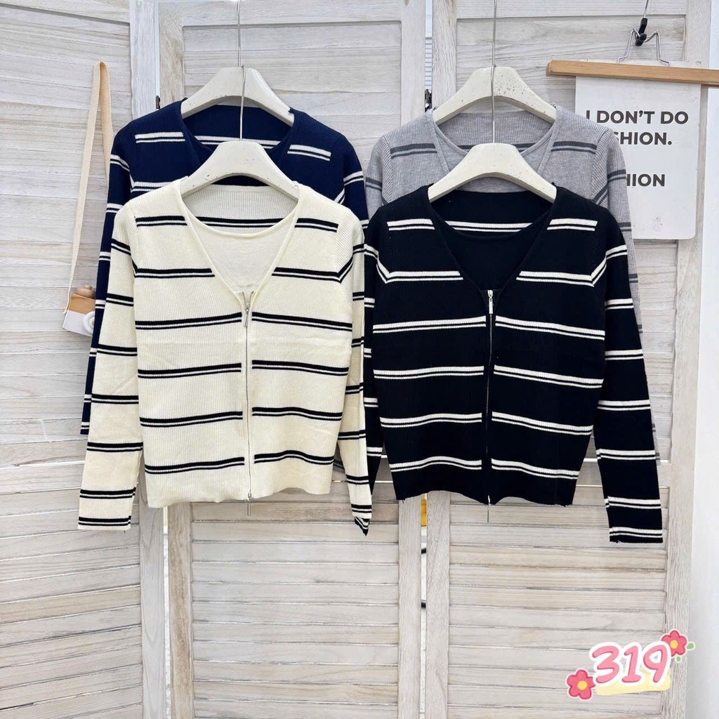 ÁO LEN KẺ THIẾT KẾ 2 LỚP NỮ THU ĐÔNG