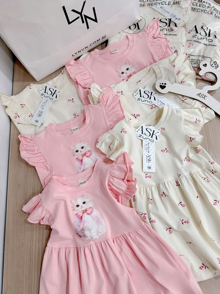 SET 2 VÁY CÁNH TIÊN MÈO HOA NHÍ BÉ GÁI(XẢ 89k)