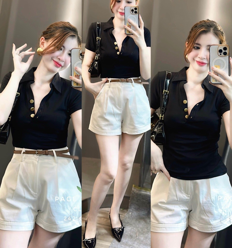 ÁO POLO TRỤ MIXX CÚC ĐỒNG 3 MẦU NỮ - (xả 39K)
