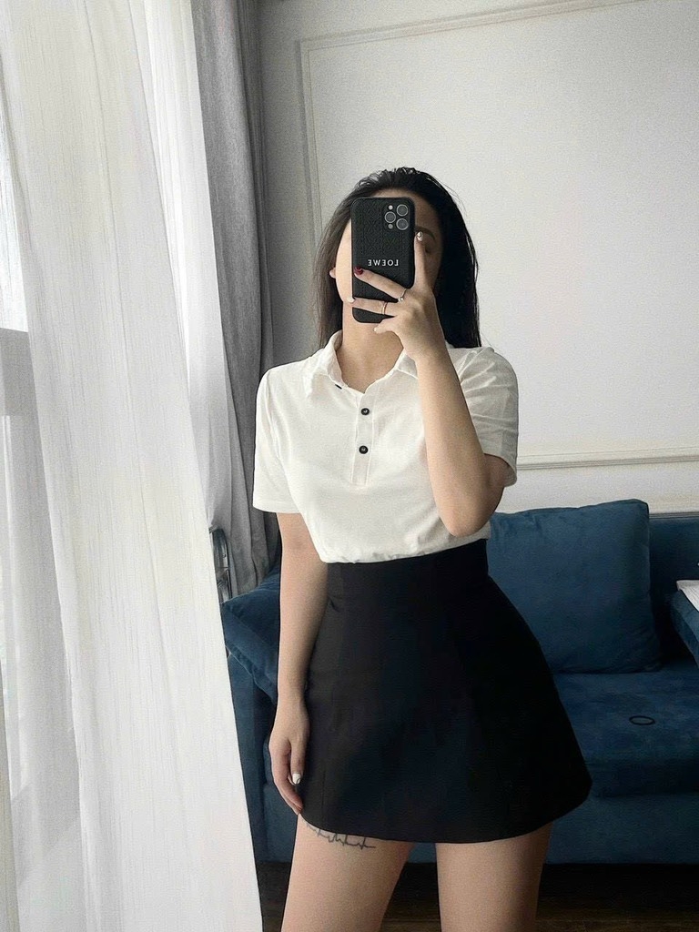 ÁO POLO CỔ ĐỨC TAY BỒNG NỮ