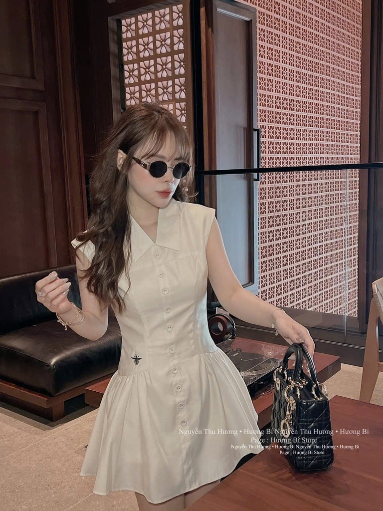 VÁY THÊU ONG ĐUÔI CÁ MÀU TRẮNG NỮ SẴN