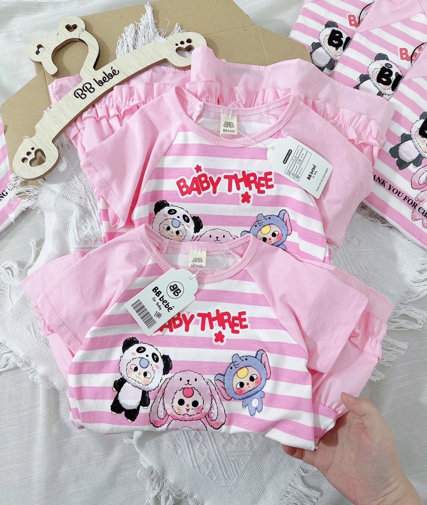VÁY BÉ BABY THREE 2 MÀU HỒNG BÉ GÁI(XẢ 59k)