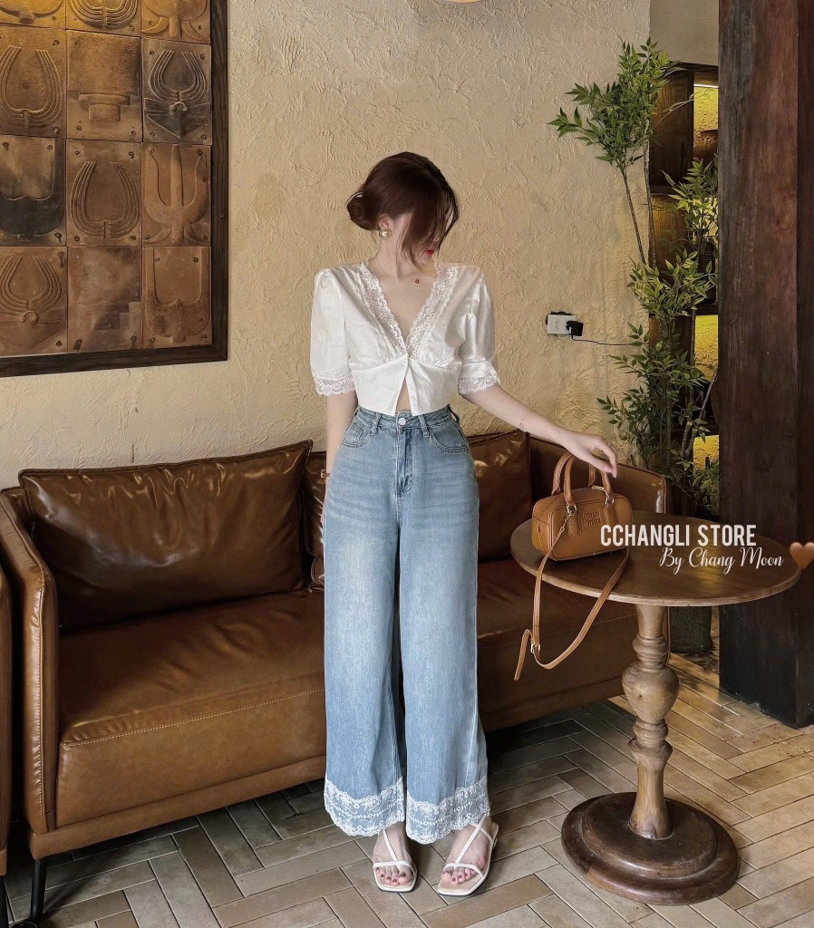 QUẦN BÒ NỮ PHỐI GẤU REN SẴN