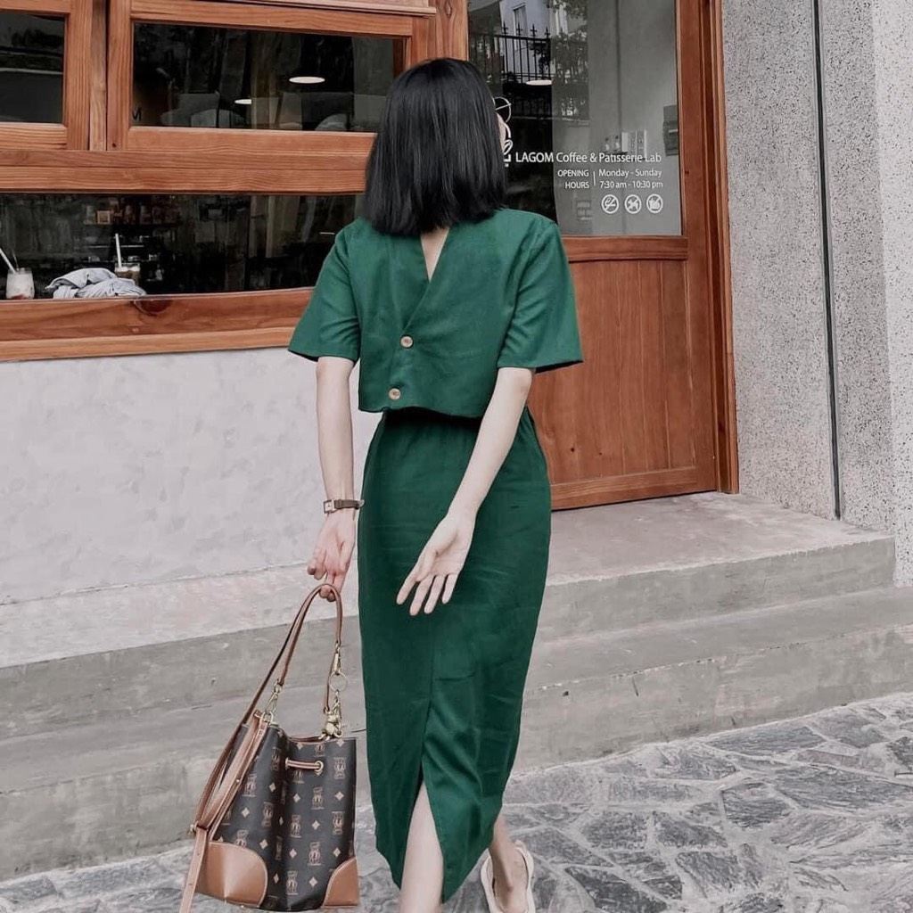 SET CỔ VEST CV LI XẺ SAU NỮ (Xả 119k)