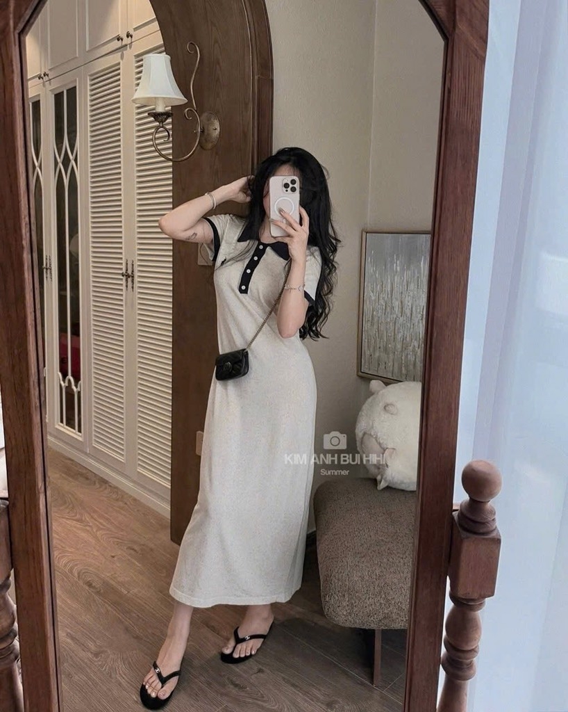 VÁY DÁNG DÀU FORM SUÔNG THÊU NGỰA NỮ