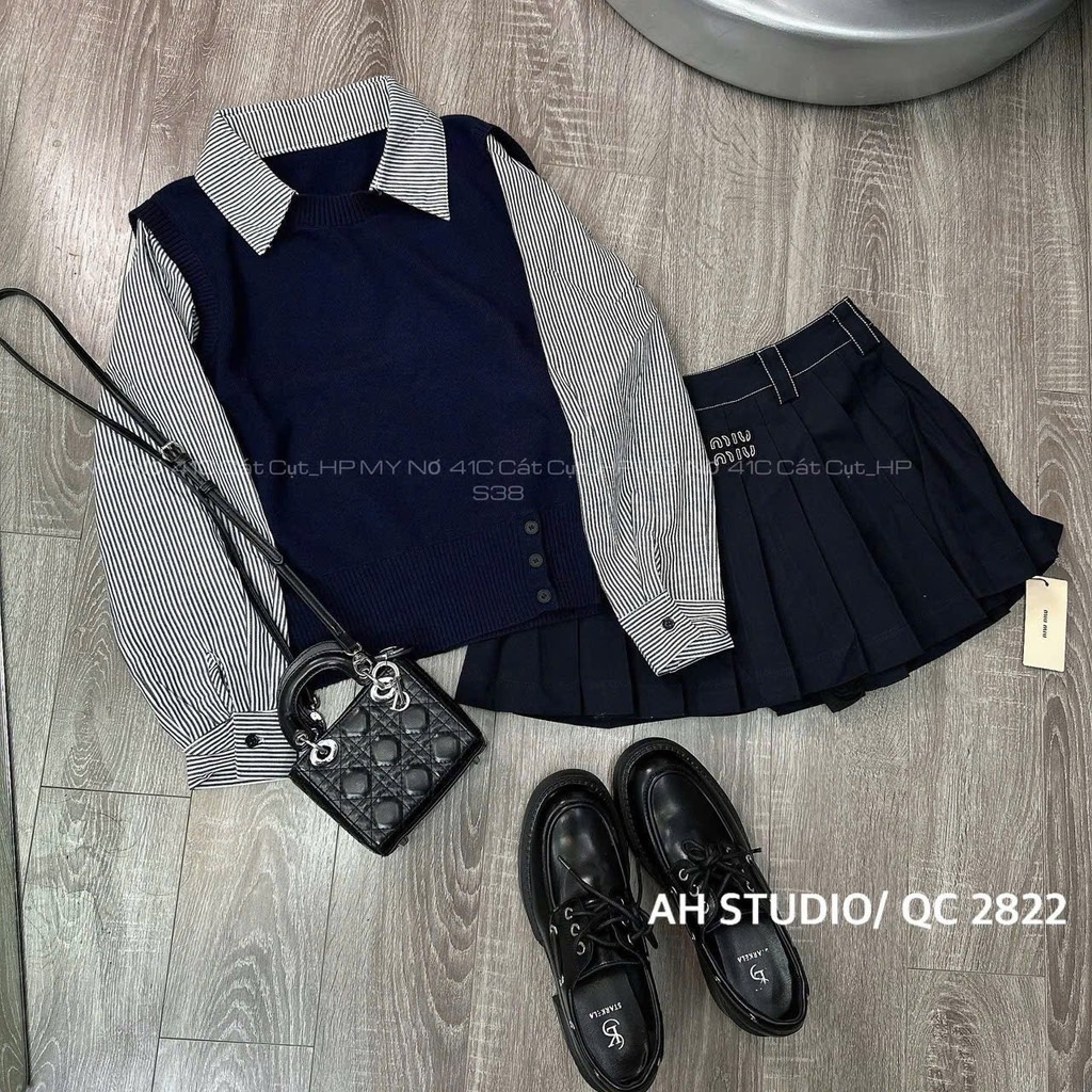 ÁO LEN PHỐI SƠ MI 5 MÀU NỮ THU ĐÔNG