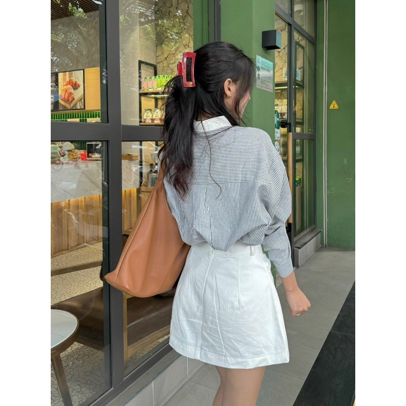 SƠ MI GU CỔ TẦU TAY VẠT ĐỆM VAI - xả 59k