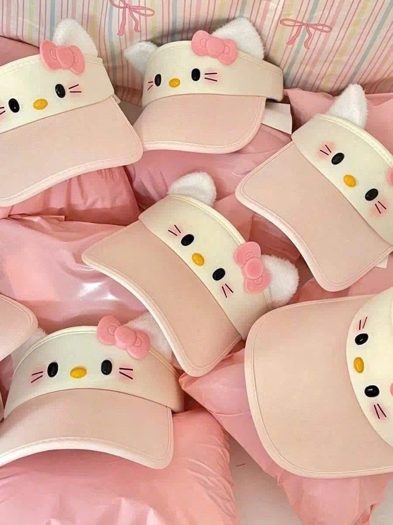 ĐỒ GIA DỤNG - MŨ HELLO KITTY HỒNG BÉ GÁI