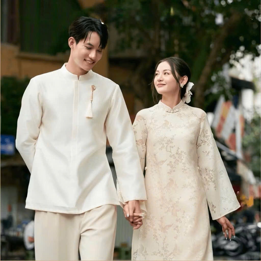 SET ÁO DÀI 4 TÀ MÀU KEM CAO CẤP NỮ 2026