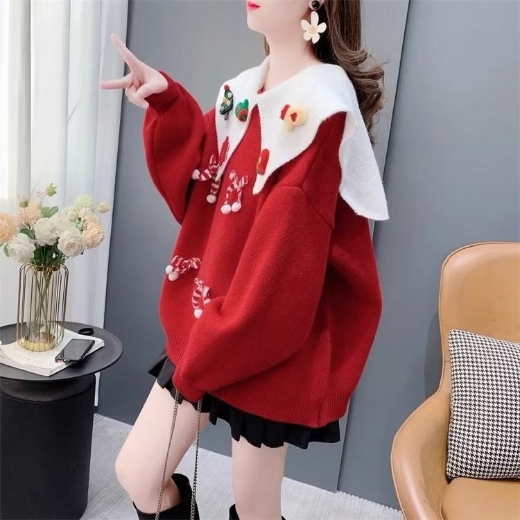 ÁO LEN NOEL XANH ĐỎ NỮ THU ĐÔNG SẴN