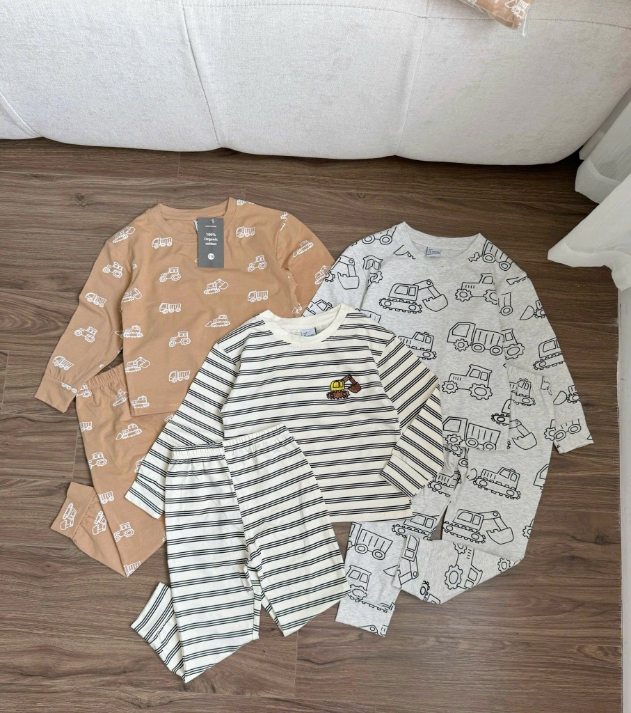 SET 3 BỘ OTO DÀI TAY BÉ TRAI