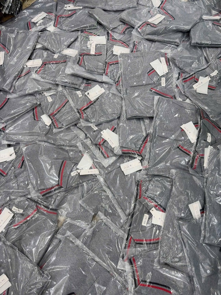 ÁO POLO LEN XÁM VIỀN SỌC NỮ SẴN ( SALE 110k)