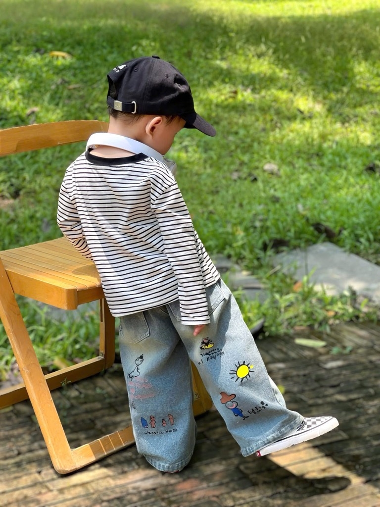 SET BỘ DÀI ÁO PHÔNG KẺ QUẦN BÒ BÉ TRAI SẴN(XẢ 89k)