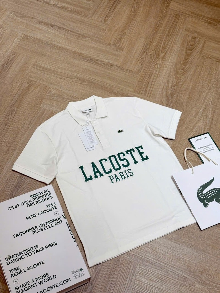ÁO POLO TRẮNG LASCOT XANH NAM (SALE 99k)