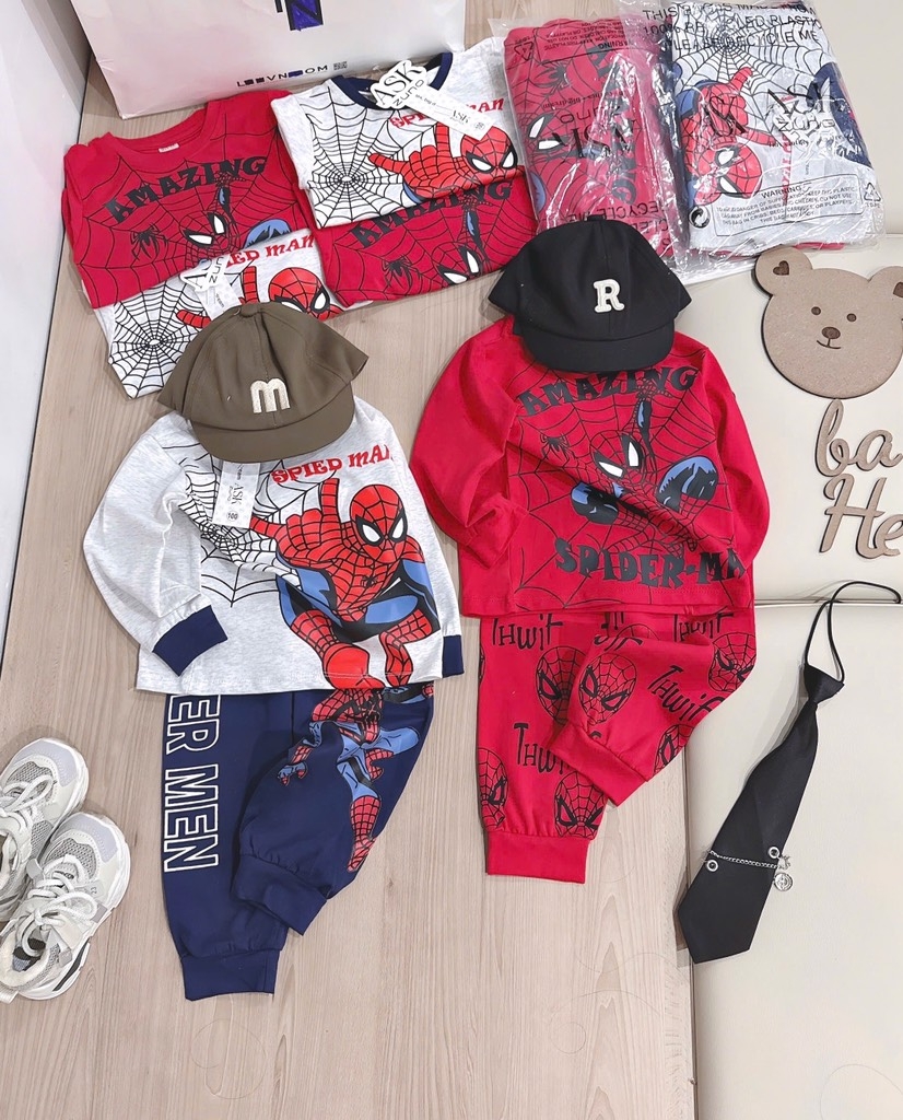 SET 2 BỘ DÀI TAY NGƯỜI NHỆN BÉ TRAI (LOAD LẠI GIÁ)