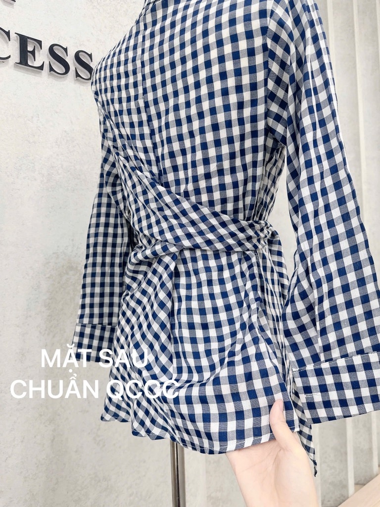 ÁO SƠ MI KẺ BUỘC VẠT NỮ