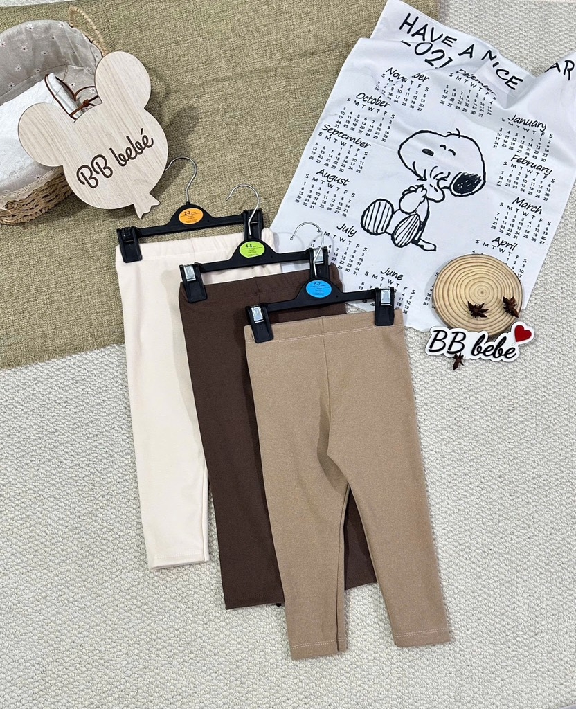SET 3 QUẦN DÀI LEGGING LÓT LÔNG NÂU BE ĐẬM NHẠT BÉ TRAI BÉ GÁI SẴN