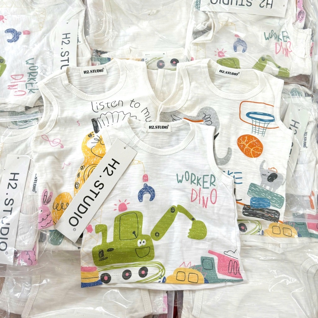 SET 3 ÁO BA LỖ COTTON XƯỢC BÉ TRAI ( xả 67k)