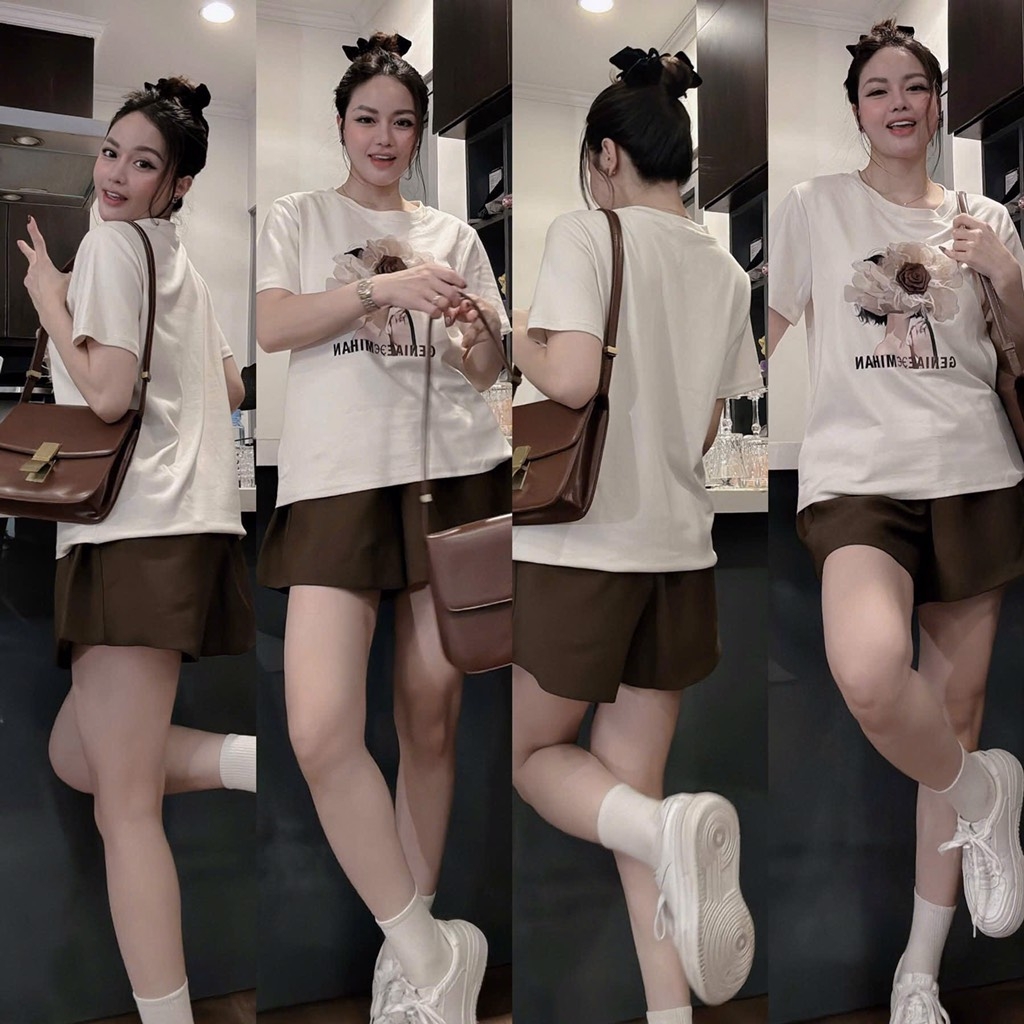 SET BỘ ĐÙI HOA QUẦN NÂU NỮ