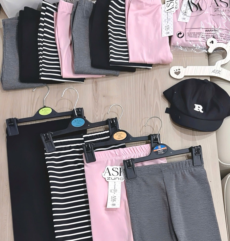 COMBO 4 QUẦN ZIP DÀI TONE GHI HỒNG BÉ GÁI