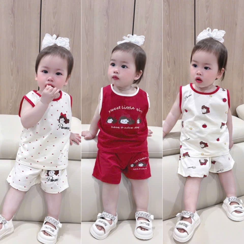SET 3 BỘ SÁT NÁCH TONE ĐỎ BÉ GÁI( xả 109k)