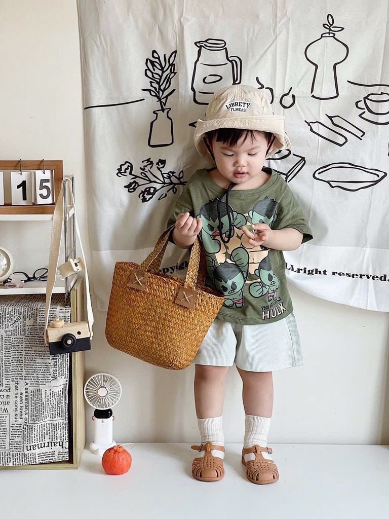 SET 3 ÁO GAP TONE MÀU XÁM RÊU NÂU BÉ TRAI SẴN( xả 69k)
